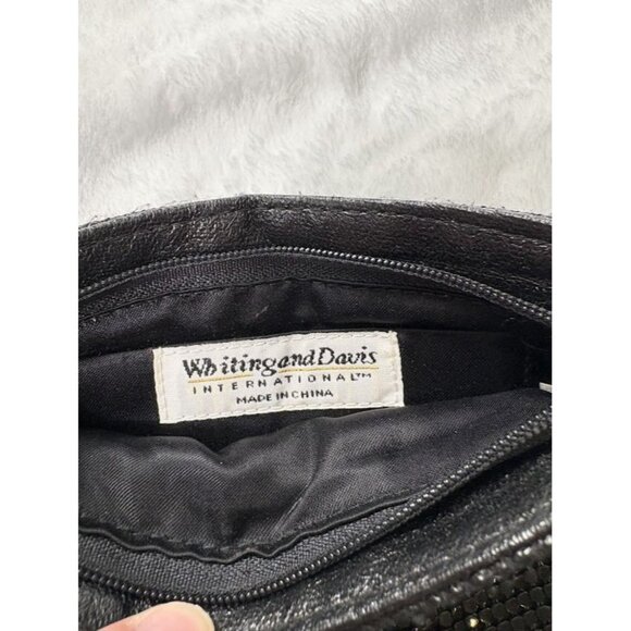 Whiting & Davis Black Mesh Crossbody Evening Bag with Gold Chain Strap - Picture 5 of 10
